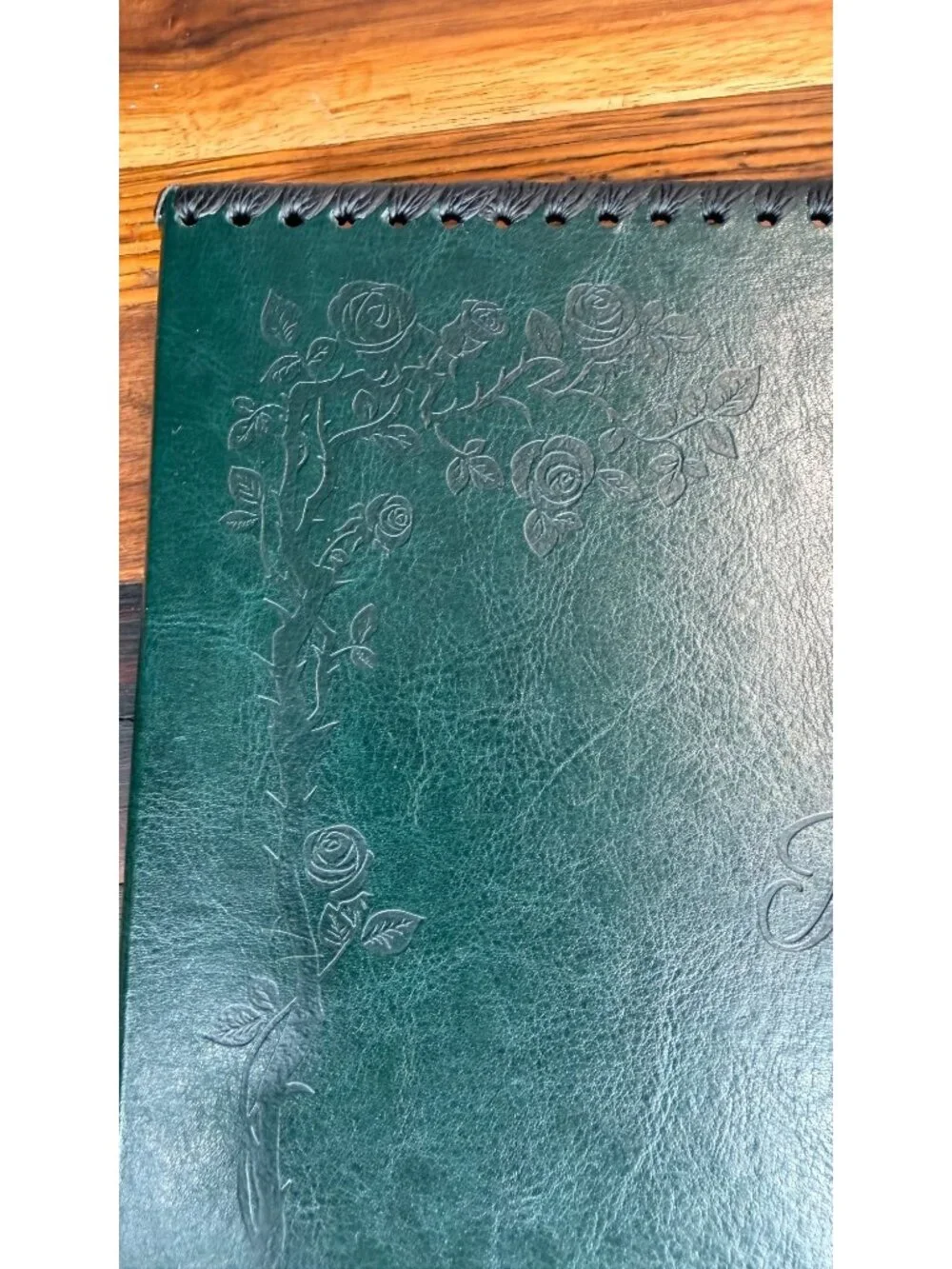 Self Adhesive Photo Album Green Leather Vintage Large Sticky Pages